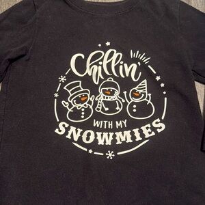 Chillin’ With My Snowmies Shirt - Black - size 2T